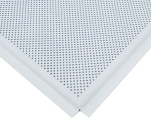 Потолочная панель алюминиевая белая перфорированная Line (T-24) 600х600х0,4мм (уп=36шт=12,96м2)